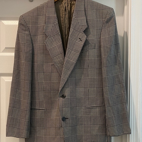 Giorgio Armani Black and White Plaid Blazer